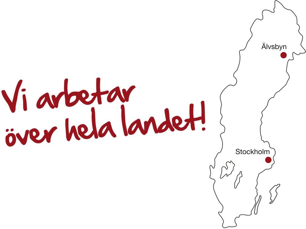 Vi arbetar över hela landet